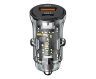 USAMS Ładowarka samochodowa 1xUSB+1xUSB-C 30W Fast Charge czarny - 1490518 - zdjęcie 1